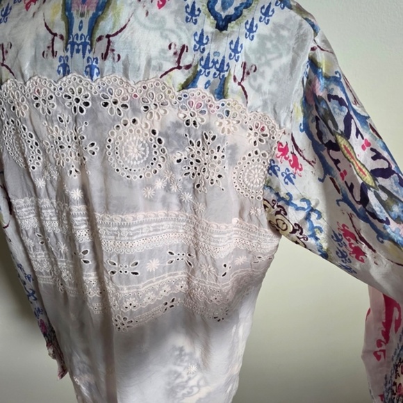 Johnny Was Silk Button Blouse - Picture 9 of 14